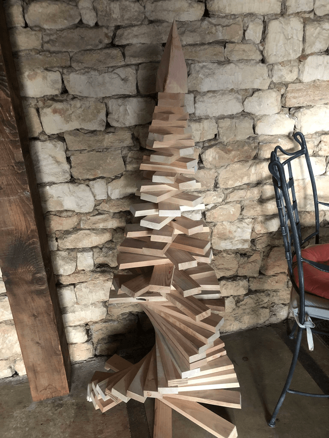 Sapin de 1 mètre en lames de peuplier / sycomore (sur commande)