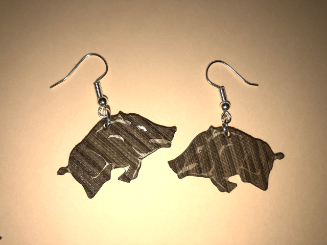 Boucles d'oreilles Sanglier Ardennais 
