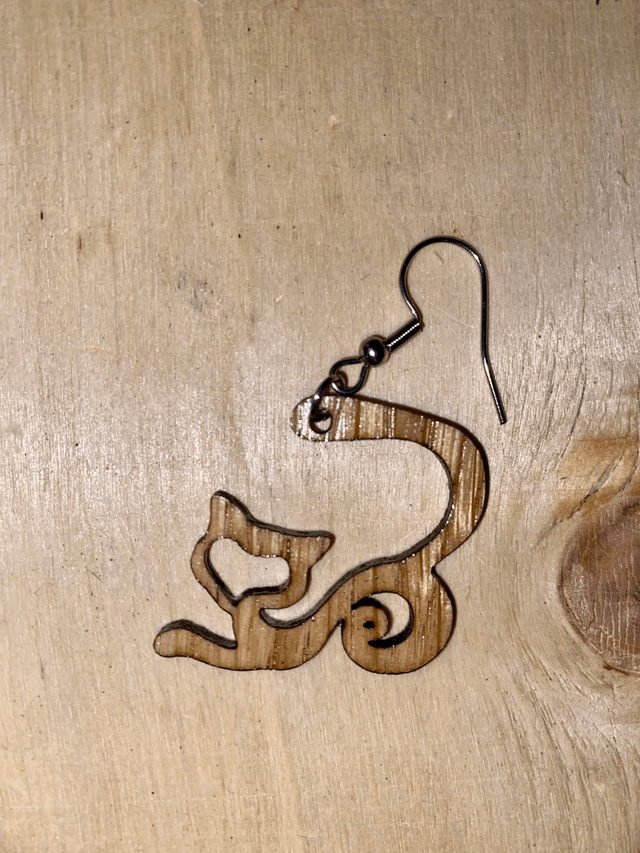 Boucles d'oreilles Chat cœur 